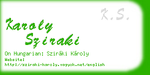 karoly sziraki business card